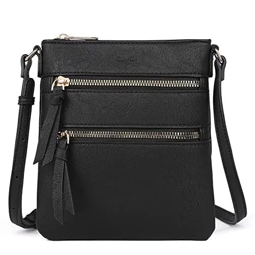 Produktbild: CLUCI Umhängetasche Damen Klein PU Leder Handy Umhängetasche Frauen Stilvoll Handytasche zum Umhängen Crossbody Schultertasche mit Quaste Schwarz