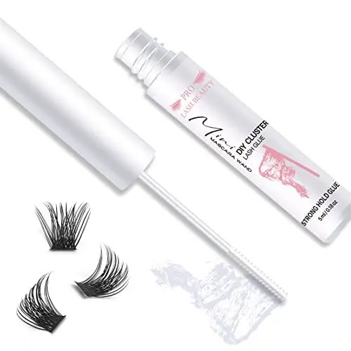 Produktbild: Cluster Lashes Glue WimpernKleber Clear Individuelle Lash Glue für DIY Wimpernverlängerung Lash Bond Glue Mascara Wand Super Strong Hold 48 Hours WaterProof Latexfree (5ml, Clear)
