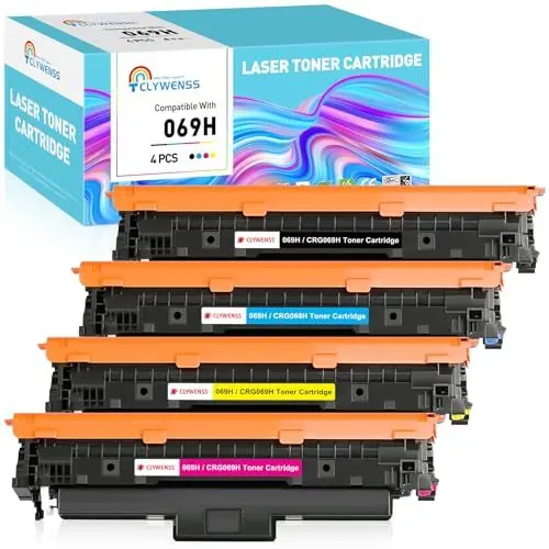 Produktbild: Clywenss 069H 069 Toner Mit Chip Kompatibel mit Canon 069 H CRG-069 CRG-069H für i-SENSYS MF752Cdw MF754Cdw LBP673Cdw LBP674Cdw LBP674Cx MF753Cdw MF755Cdw, 4-Pack (Schwarz Cyan Magenta Gelb)
