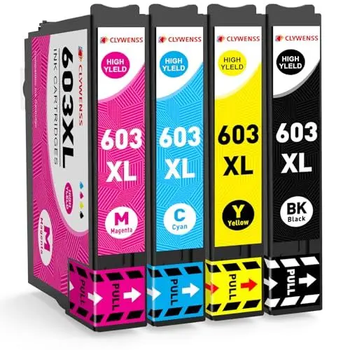 Produktbild: Clywenss 603 XL Druckerpatronen Kompatibel mit Epson 603XL für Expression Home XP-3100 XP-3150 XP-3105 XP-2100 XP-2105 XP-4100 XP-4105 2155 WorkForce WF-2810 WF-2820 WF-2840 2845 2870 Patronen, 4-Pack