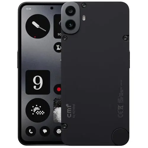 Produktbild: CMF Phone 1 8+128GB - Handy ohne vertrag mit 50 MP Sony-Kamera auf der Rückseite mit Ultra XDR, 6,67 Zoll Super-AMOLED-Display und Nothing OS 2.6 - Schwarz