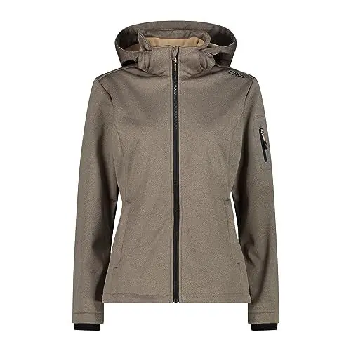 Produktbild: CMP Damen Damenjacke Mit Kapuze Und Reißverschluss Softshelljacke, Mel-Schwarzer Sesam, 50 EU