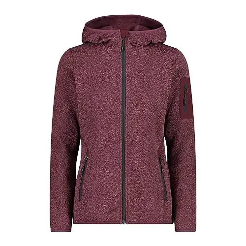 Produktbild: CMP Damen Damenjacke Mit Fester Kapuze Fleecejacke, Burgund-anthrazit, S EU