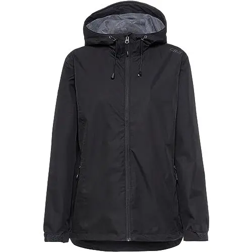 Produktbild: CMP Damen Damenjacke Mit Fester Kapuze Regenjacke, Schwarz, L EU