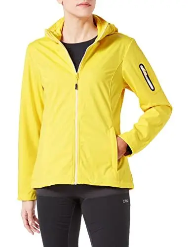 Produktbild: CMP - Leichte Softshelljacke für Damen mit abnehmbarer Kapuze, Zitrone, D36