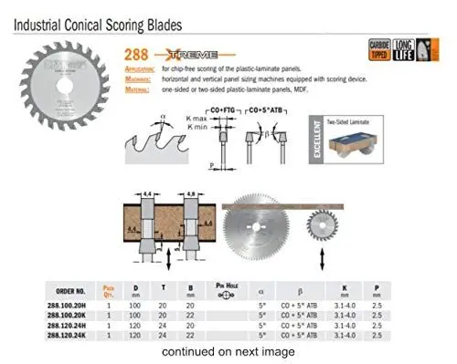 Produktbild: CMT 288.300.48T - Sierra incisora 300x4.3/5.5x50 z=48 conico