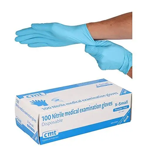 Produktbild: CMT Nitrilhandschuhe, puderfrei, Blau X-small (5-6), 1.000 Stück