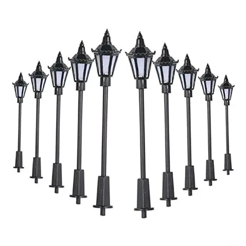 Produktbild: CNANRNANC LED-Straßenlaternen, Messgerät H0 für TT 00, verstellbare Länge für Lampe, Beleuchtung, Park, Modellbahn, Landschaft, DIY, ökologisch, Bo für TTle, Maßstab: 1: 50-1: 100, 100, 10 Stück