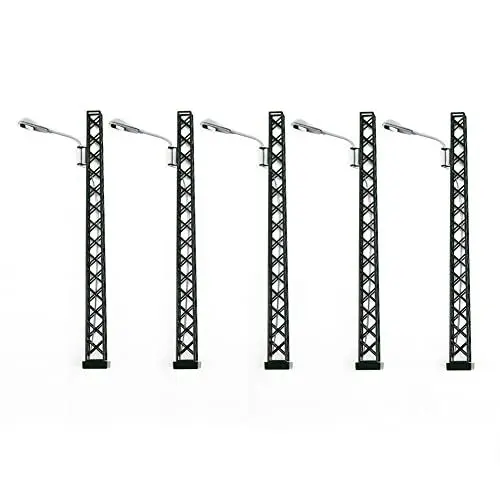 Produktbild: CNANRNANC 5 Stück Modell Bahn Lampe Modelleisenbahnleuchten Gittermastleuchte Spur H0 Lichtlayout LED Lampe Leuchte, 2385374624