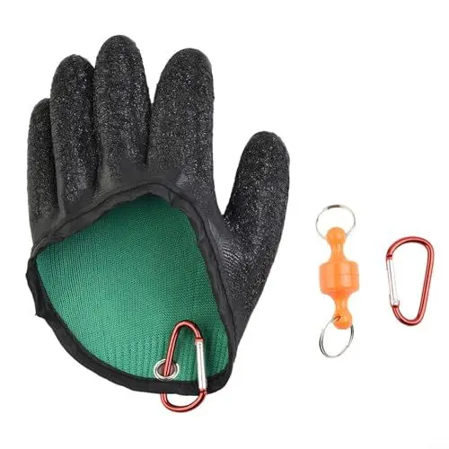 Produktbild: CNANRNANC Bequeme Angelhandschuhe mit Durchstichschutz und Magnetentriegelung (linke Hand)