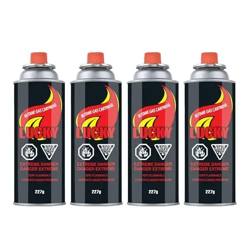Produktbild: Cnloyua 4 Stück 227mL Butangas Gaskartuschen Nachfüllgas, Butan-Kraftstoff-Nachfüllung, MSF-1a,Brennstoff Für Kocher, Butanbrenneranzünder, Küchenbrenner, Feuerzeug, Campingkocher