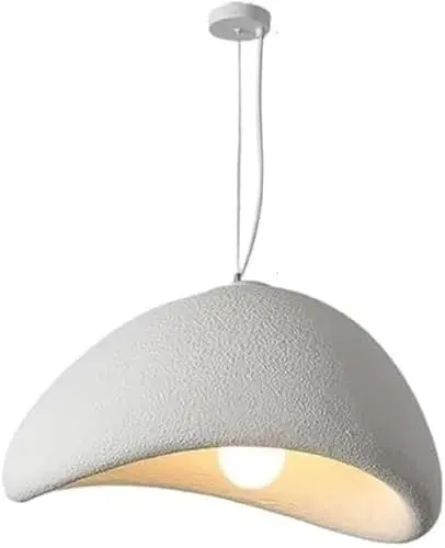 Produktbild: CNMKLM Moderne Pendelleuchte Mattes Weiß esszimmer Hängelampe E27 Sockel hängeleuchte Japanischer Wabi-Sabi Stil Esszimmerlampe Deckenlampe für Wohnbereich Esstisch Kücheninsel