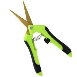 Produktbild: CNMTCCO Gartenschere mit Gebogenen Titanbeschichteten Klingen, Ernteschere, Pflanzenschere für Garten Bonsai Blumen Pflanzen Ernte Obst Blumenstrauß Gemüse Rosenschere, Grow Zubehör