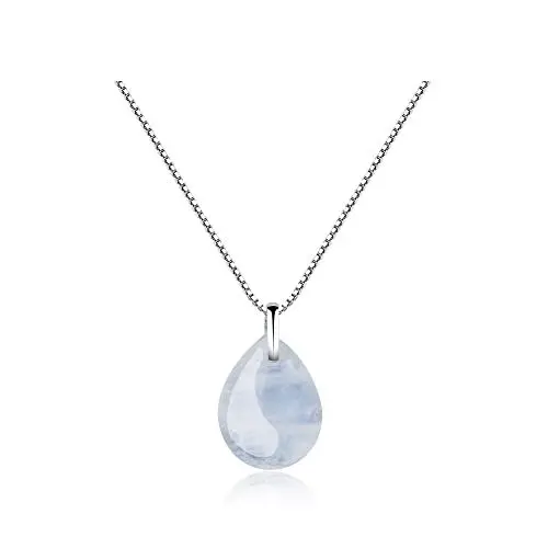 Produktbild: COAI Geschenkideen Damen 925 Sterling Silber Halskette mit Wassertropfen Anhänger aus Mondstein Kristall Kette