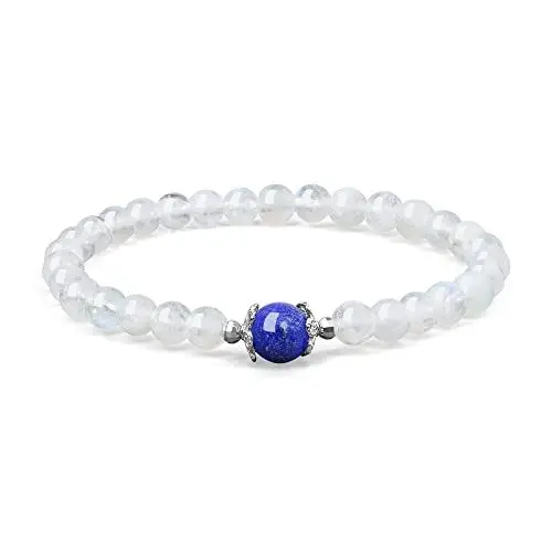 Produktbild: COAI Geschenkideen Damen Glücksarmband aus Mondstein und Lapislazuli Reikiarmband von Einfachem Stil