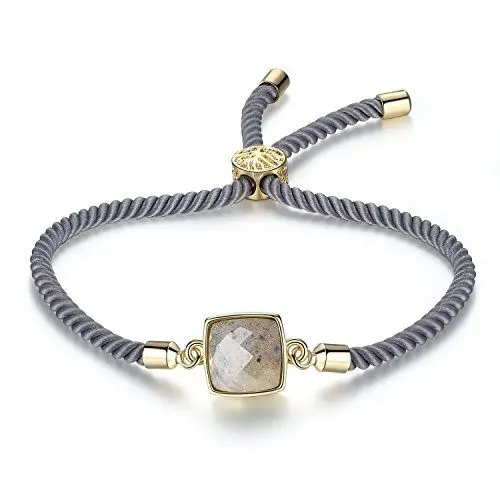 Produktbild: COAI Labradorit Armband mit goldfarbenem verstellbarem Verschluss für Damen und Herren