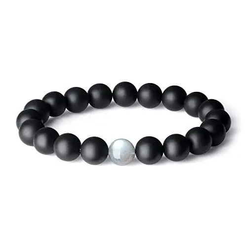 Produktbild: COAI Herren Glücksarmband aus 10 mm Labradorit und mattem schwarzem Onyx für Männer