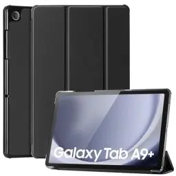 Produktbild: CoBak Hülle für Samsung Galaxy Tab A9+ / A9 Plus 2023 (SM-X210/X216/X218) 11 Zoll, Komplett neues PU-Leder Dreifach Falt Klapp Schutzhülle mit Auto Schlaf/Wach Funktion (Schwarz)