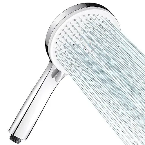 Produktbild: Cobbe Duschkopf Wassersparend 5 Strahlarten, Sparduschkopf für Bad und Außenbereich(Wassersparend Duschkopf ohne Schlauch), Regendusche Duschkopf Druckerhöhend, Chrom, Verstopfungsfrei