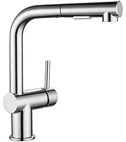 Produktbild: Cobbe Küchenarmatur mit Brause Ausziehbar, Hochdruck Wasserhahn Küche, Spültischarmatur Zwei Wasserstrahlarten, Armatur Küche 360° Schwenkbar, Mischbatterie Küche Chrom