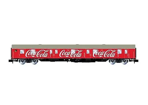 Produktbild: Coca Cola Postwagen, ehemals Post-MR-A, 4 Achsen, rot lackiert mit schwarzem Unterbau, Epoche V