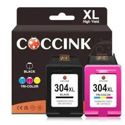 Produktbild: COCCINK 304XL Druckerpatronen für HP 304 XL für DeskJet 2600 2620 2630 2655 3700 3720 3730 3755 3764 Envy 5010 5020 5055 5052 AMP 100 120 125 130 Wiederaufbereitete Patronen(1 Schwarz 1 Farbe)