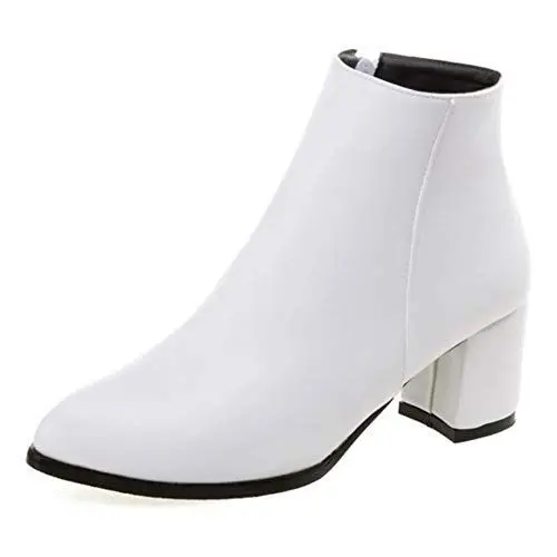 Produktbild: Cocey Damen Blockabsatz Stiefeletten (Weiß, 38 EU)