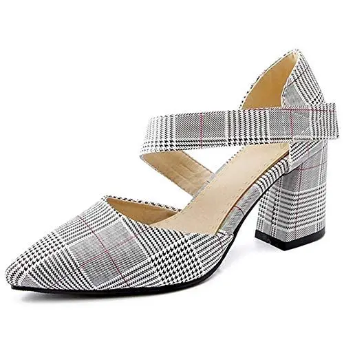 Produktbild: Cocey Damen Elegant Blockabsatz Pointed Toe Pumps (Rot, 39 EU)