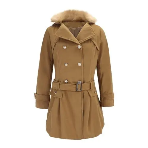 Produktbild: Cocila Damenmode Black of Friday Winter Damen Mantel Reitparka Damen Winter Trenchcoat Damen Mit Kapuze Leichsteppjacke Damen Steppmantel Damen Braun Fleeceweste Damen Damenmode Sale Marken Elegant