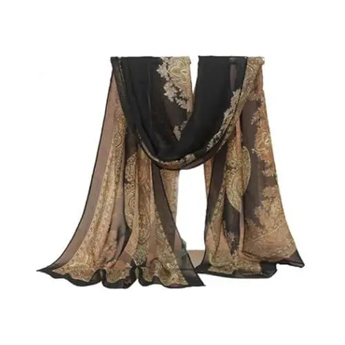 Produktbild: Cocila Kinder Black of Friday Sale Angebote Winterschal Damen Braun Schultertuch Gehäkelt Schal Baumwolle Damen Warm Wollschal Mit Fransen Leo Print Accessoires Same Day Angebote Sale