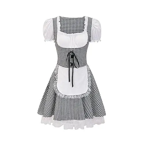 Produktbild: Cocila Outlet Sale Sonderangebote Oktoberfest Damen Kleid Dirndl Damen Schwarz 52 Trachtenkleid 3 Teilig Trachtenkleid Kurz Dirndl Komplettsets Lang Dirndl Damen Kurz Elegant Meine Bestellungen Sale