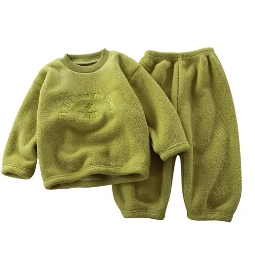 Produktbild: Cocila -Pyjama-Set Für Mädchen Langärmelig Grün Khaki Einfarbig -Motiv Frühling Und Bezaubernd Zuhause 1 Bis 12 Sportanzug Kinder Jungen Kleidung Teenager Jogginganzug Kleinkinder Kostüm Junge