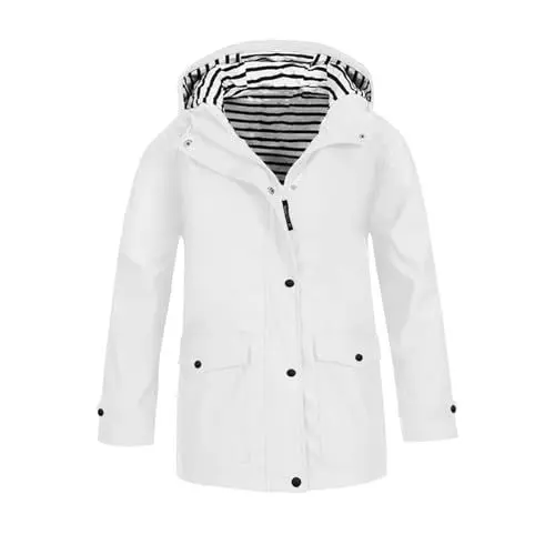 Produktbild: Cocila Regenjacke Kinder Wasserdicht Regenjacke Mädchen Winddicht Übergangsjacke Atmungsaktiv Softshelljacke mit Kapuze und Taschen Leichte Reißverschluss Windbreaker Regenmantel
