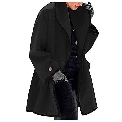 Produktbild: Cocila Sale Angebote Blitzangebote Damen Mantel Schwarz Parka Große Größen Trenchcoat Damen Wasserdicht Winterjacke Damen Xs Gefüttert Damen Mantel Winter Wolle Bestellung Sale Angebote