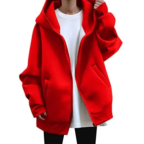 Produktbild: Cocila Sale Angebote Blitzangebote Hoodie Damen Oversize Hellblau Sweatmantel Damen Mit Kapuze Damen Long Sweatshirt Damen Pullover Gerader Schnitt Uebergangsjacke Oversize Damen Meine Bestellungen