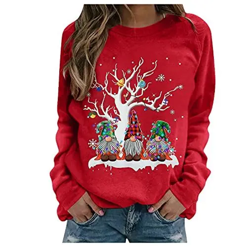 Produktbild: Generisch Hoodie Damen Pullover Oversize 2024 Modische Hoodies & Sweatshirts Weihnachts Backprint Langarm Sweatshirt Kuschel Lässig Streetwear Kapuzenpullover Übergangs Hoody Oberteile