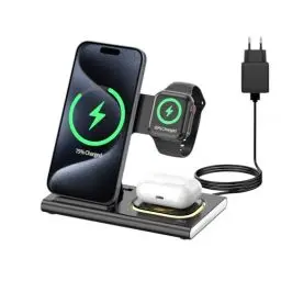 Produktbild: COCIVIVRE 3 in 1 Faltbar kabellose Ladestation kompatibel mit Apple Watch und i Phone Ladegerät für i Phone /16/16 Pro/MAX/Plus/15/14/13/12/11/X/XR/Apple Watch Series 10/9/Ultra 2/8/7/SE/AirPods 4