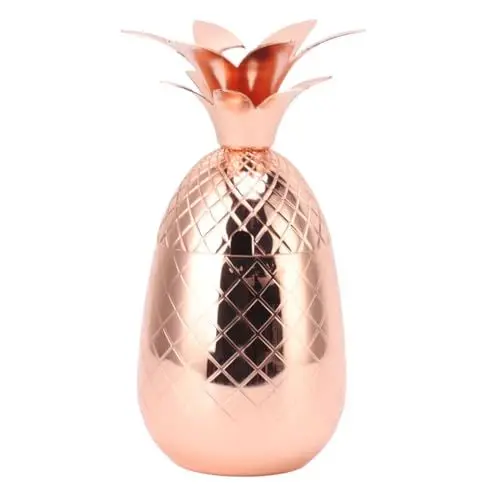 Produktbild: Cocktail Shaker, 500ml Cocktail Mixer Stainless Steel Mixer Gold Pineapple Cocktail Shaker Cute Cocktail Shaker Cup for Home Bar (Rose Gold)