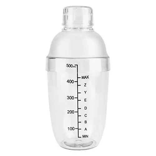 Produktbild: Cocktail Shaker, PC Harz Mixer Handrührer Anti Leckage Transparent Bubble Tea Shaker mit Waagenstab Werkzeug für Getränke Wein Tee Mixer, für Bar Party Zuhause (500ml)