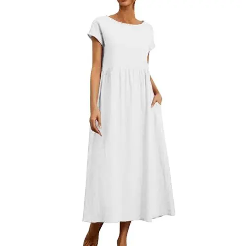 Produktbild: Cocktailkleid Damen Abendkleider Elegant für Hochzeit Vokuhila Kleid Wickelkleid Damen Elegant Weißes Kleid Plisseekleid Damen Kleid Hochzeitsgast Damen Abendkleider Schwarzes Weiß M