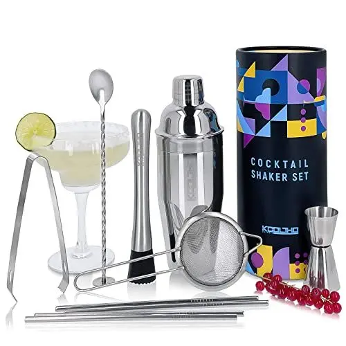Produktbild: Cocktailmixer Set Cocktail Shaker Edelstahl, Geschenk für Frauen Männer, Cocktailshaker 750ml Cobbler cl Messbecher Stößel Barlöffel Bar Sieb Eiszange Strohhalme Originelle Geschenkbox