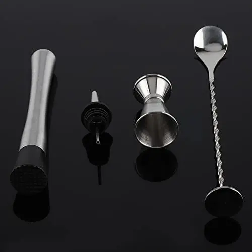 Produktbild: Cocktail-Shaker-Set, Barzubehör, Cocktail-Stößel mit Wiederverwendbarem Design, 4-teiliges Trink-Mischset, Edelstahl-Cocktail-Mischwerkzeug, Trink-Cocktail-Mischwerkzeug-Set für