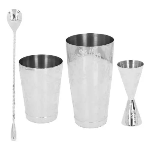 Produktbild: Cocktail-Shaker-Werkzeug-Set, Boston Cocktail-Shaker-Set, Leicht zu Reinigen, Langlebig, Multifunktional, Mittlere Kapazität, 304 Edelstahl für Zuhause (Typ 1)
