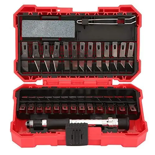 Produktbild: Cocoarm 29-teiliges Tranchiermesser-Set aus Metall, Präzisionsschneider Zum Selbermachen mit 26 Austauschbaren Klingen, Ergonomischem Anti-Rutsch-Griff, Zum Gravieren und für