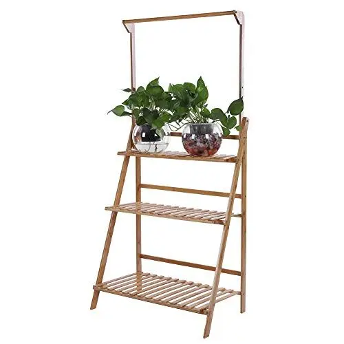 Produktbild: Cocoarm 3 Ebenen Pflanzenleiter, Bambus Blumentreppe Pflanzenregal Blumenregal Blumenleiter Blumenständer Pflanzentreppe für Wohnzimmer Balkon Garten Indoor Outdoor