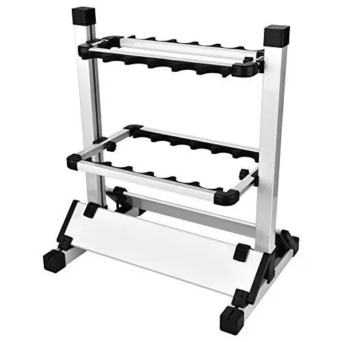 Produktbild: Cocoarm Angelrutenständer für 12 Ruten, Doppelseitiges Design, Angelrutenständer, Leichter Angelrutenhalter aus Aluminiumlegierung, Angelrutenständer, Angelruten-Organizer, 44,5 X 50 X