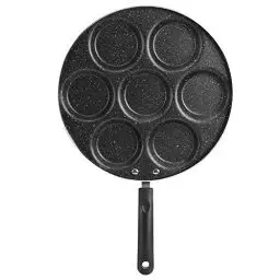 Produktbild: Pancakes Bratpfanne,7 Löcher Bratpfanne Antihaftbeschichtung Pfannkuchen Spiegeleier Burger Maker mit Griff,Küchenutensilien Burger Augenpfanne