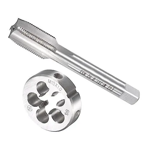 Produktbild: CoCud Gewindeschneiden und Matrize Set M13 x 1 Gewinde Metrische Schnellarbeitsstahl Maschine Schrauben Gewindebohrer und Rundmatrizen Werkzeug - (für Gewindeschneiden Reparieren) 1Set