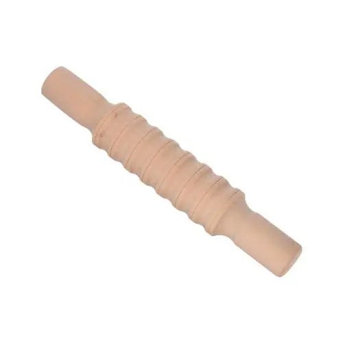 Produktbild: CoCud Holz Tonroller, 21 cm Länge, Holzstreifen-Textur, Antihaft-Klar-Textur, ergonomischer Griff, geprägter Nudelholz - (Anwendungen: für Tonbacken, Fondant, DIY)