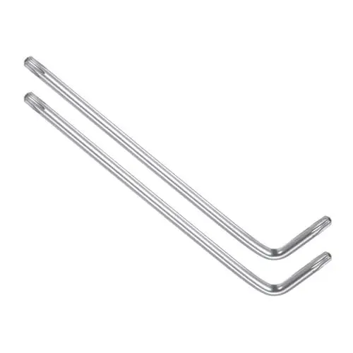 Produktbild: CoCud Manipulationssicherer Torx-Schlüssel, T25 Torx, L-förmiger Sternschlüssel aus hochwertigem Kohlenstoffstahl - für grundlegende Heimreparaturen und mechanische Wartung 2 Stück